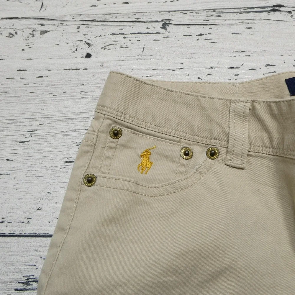 Ralph Lauren Pants Boys 12 Beige Twill Khakis Stretch Zip Fly NWT School